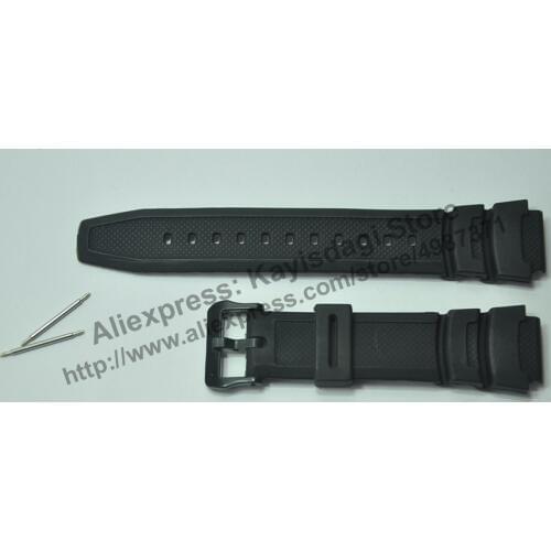 18mm Black Rubber Watch Band / Strap Compatible for Casio AE-1000w , AE-1100w , SGW-300H , SGW-400H , SGW-4500H