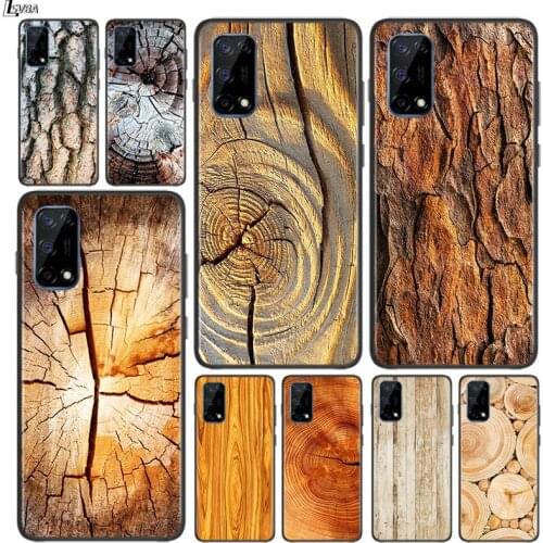 Texture Wood for OPPO Realme V15 X5 X3 X50 X7 X2 C17 C11 C3 C2 7 7i 6 6S 6i 5 Narzo 20 Pro Black Phone Case