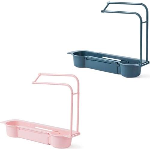 Telescopic Sink Shelf Kitchen Sinks Organizer Soap Sponge Holder Sink Drain Rack Storage Basket Kitchen Gadgets Accessories