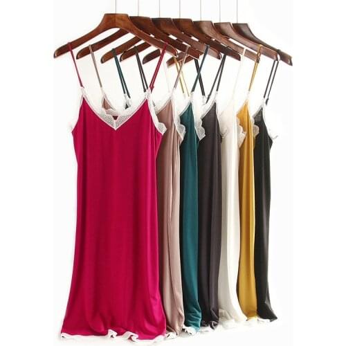 Womens Lace Patchwork Pajamas Gown Sexy V-Neck Cami Nighties Home Nightwear Spring Summer Nightdress Homewear Sexy Sleepdress