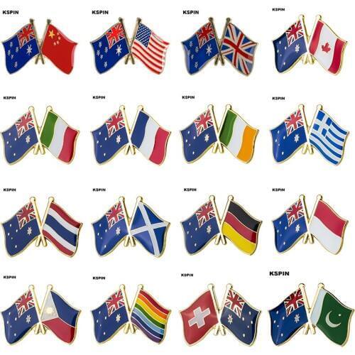 Flag Laple Pin Badge Brooch United Kindom friendship South African Scotland Rainbow Netherland Canada Norway Ireland U.S. Poland