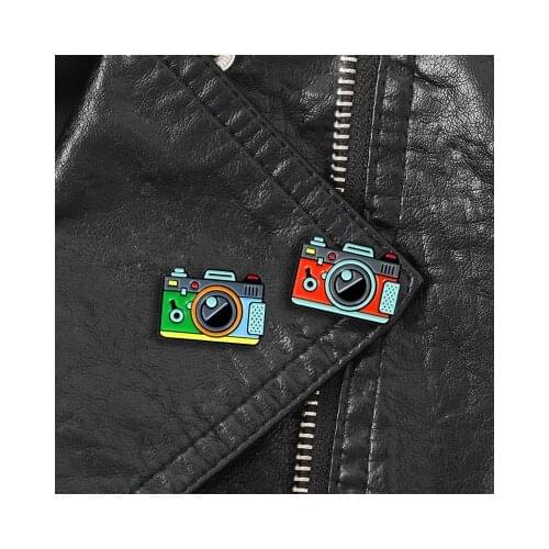 1PC Cartoon Camera Brooches For Women Rainbow Digital Camera Enamel Pins Coat Cap Backpack Photography And Kids Badge Gifts