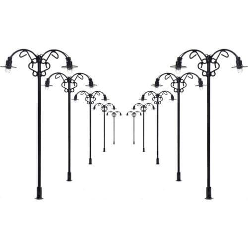 10pcs Model Railway Lamppost Lamps Street Lights HO Scale 9cm 12V New L523 model outdoor light model building kit