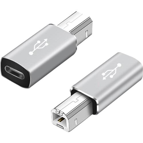 10pcs USB C To USB 2.0 Printer Plug Adapter For Hard Drive Base Fax Machine Scanner Musical insrument Data Adapter Connector