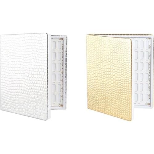 120 Colors Nail Display Book Fake Nails Color Showing Chart Art Nail Tips Storing Cards Shelf Book