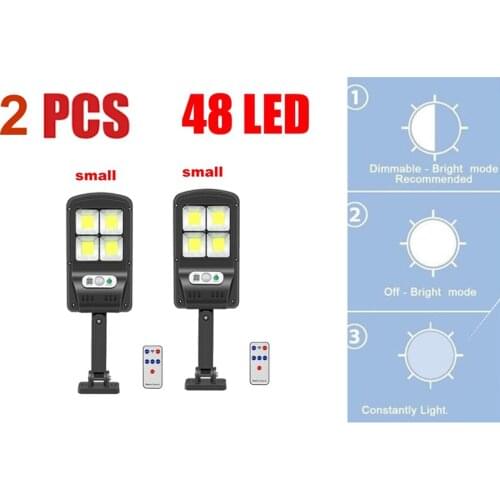 2 pcs tabular oblong 48 LED Solar Light Outdoor Motion Sensor Waterproof Garden LED Solar Lamp Spotlights remote control wide li