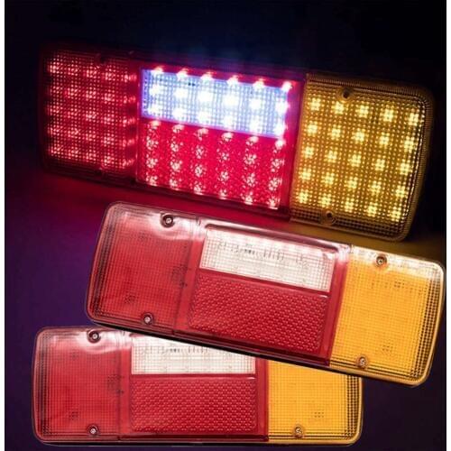 2pcs Universal 92 Leds 24V LED Rear Tail Lights Lamps for Truck Lorry Trailer Chassis Bus Car