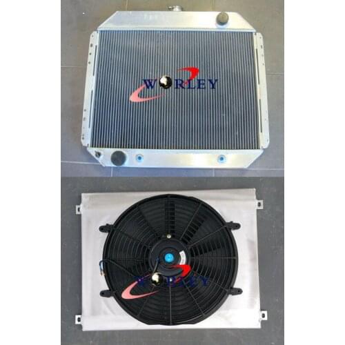 3 core aluminum radiator + shroud + fan for FORD F100 F250 F350 Bronco V8 67-81