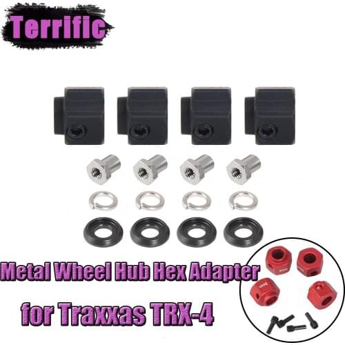 4PCS Metal Wheel Hub Hex Adapter Widen 8mm 9mm for 1/10 RC Crawler Car TRX4 Ford Bronco, G500, G63 Wide Body Upgrade Parts