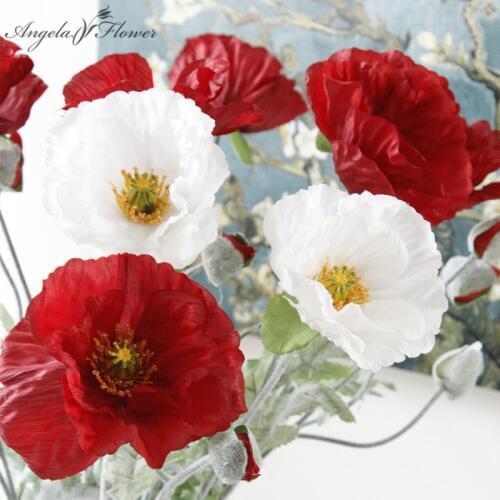 70cm Spring 2 heads vivid poppy artificial flowers DIY wedding Christmas party home decoration silk flower wall materials 1pcs