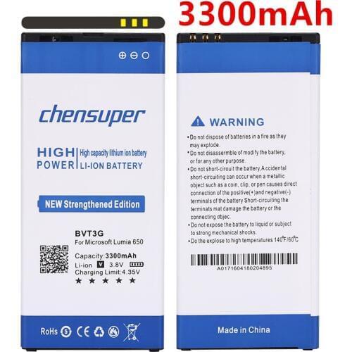 Chensuper 100% New 3300mAh BV-T3G Battery For Nokia Microsoft Lumia 650 RM-1154 BVT3G