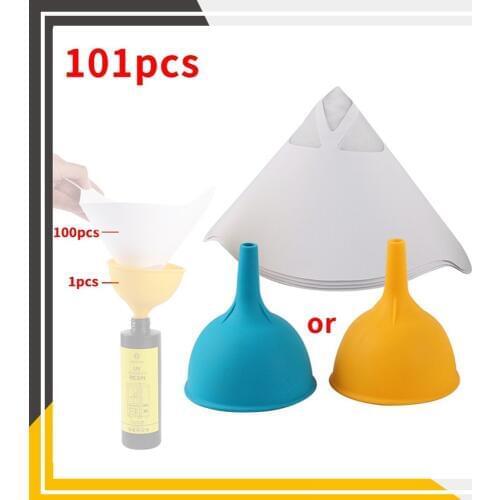 Wholesale 100pcs Paper Filter + 1pc Silicone Resin Funnel Disposable for ANYCUBIC Photon Wanhao D7 DLP SLA 3D Printer Parts