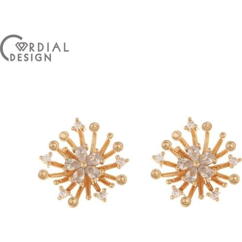 Cordial Design 50Pcs 16*16MM Jewelry Findings & Components/CZ Charms/Stamen Shape/Hand Made/DIY Making/Earrings Accessories