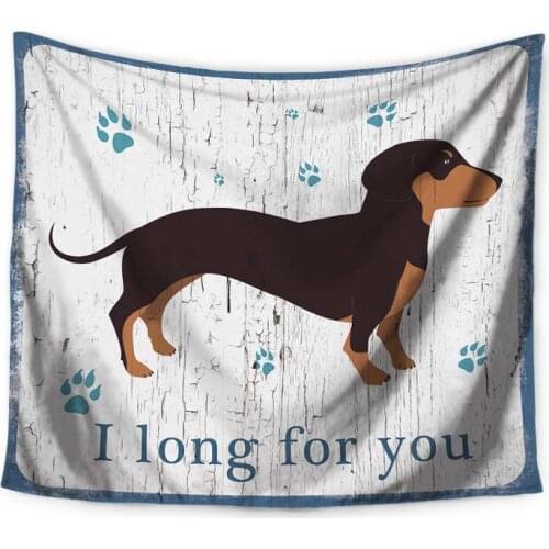 Cute dog animals Dachshunds tapestry tapestry background cloth beach towel plush dog personality room decor home decor