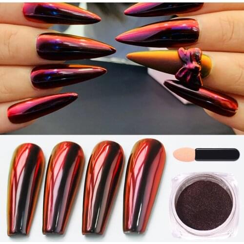 Chameleon Mirror Nail Powder Glitter Gel Polish Nail Art Glitter Decoration Dust Metallic Metal Chrome Pigment Dazzling Accessor