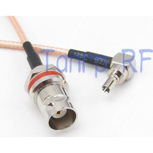 15CM Pigtail coaxial jumper cable RG316 cord 6inch mini BNC female nut bulkhead to CRC9 male right angle RF adapter connector