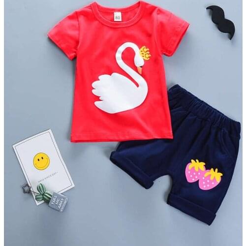 Baby Girls Clothing Set Summer Cotton Children Cartoon T-shirt+shorts Clothes Suits Kids 2pcs Outfits Newborn Tracksuit Sets