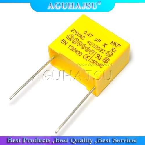 10pcs X2 Safety capacitor 15mm 275VAC 275V 0.022UF 0.047UF 0.1UF 0.15UF 0.22UF 0.33UF 0.47UF 0.68UF 1UF Polypropylene film