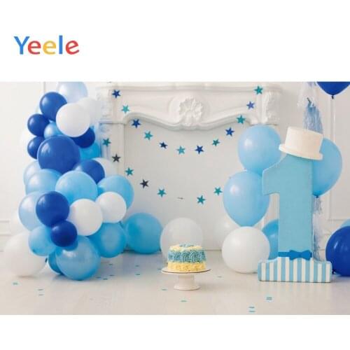 Colorful Balloons White Wall Floor Cake Baby Birthday Party Photocall Photographic Background For Photo Studio