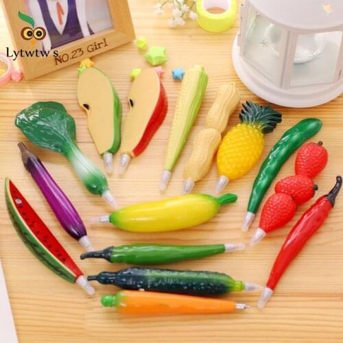 1 Piece Cartoon Fruit Korean Stationery Creative Ballpoint Pens Quality Pen Caneta Writing Pen Office School Supplies Gift