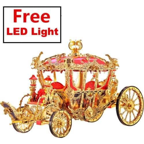 Piececool 3D Metal Puzzle The Princess Carriage Model DIY 3D Laser Cut Assemble Jigsaw Toys Desktop decoration GIFT For Children