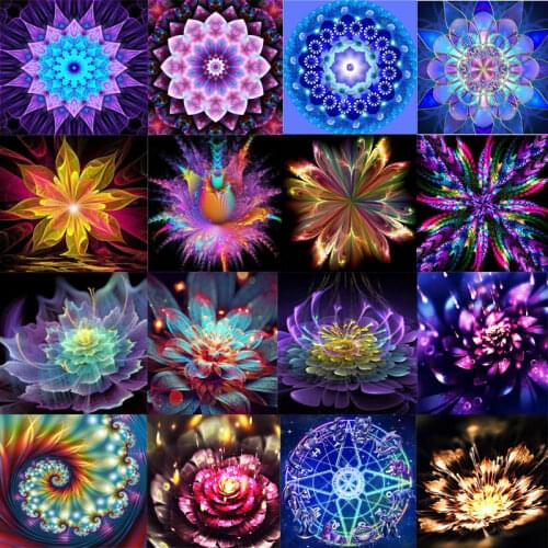 DIY Diamond Painting Kit Mosaic 5D Home Decor Embroidery Cross Stitch Art Full Drill Round Flower Pictures Blue Purple New