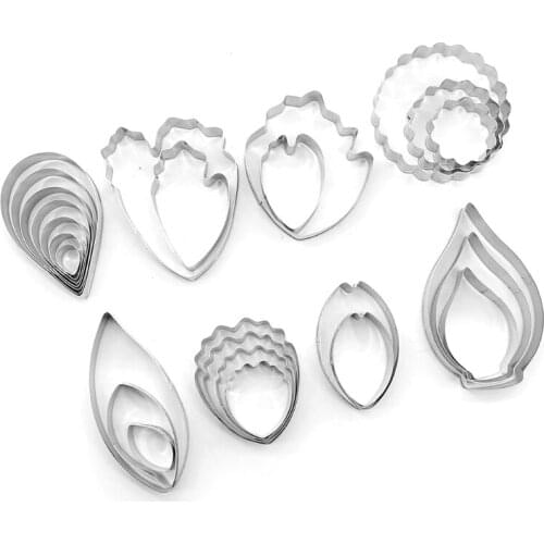 26 Pcs Leaf Petal Shape Cookie Molds Set Sweet Baking Stainless Steel Moulds Cutter for Cooking Baking Sugar Paste Cake