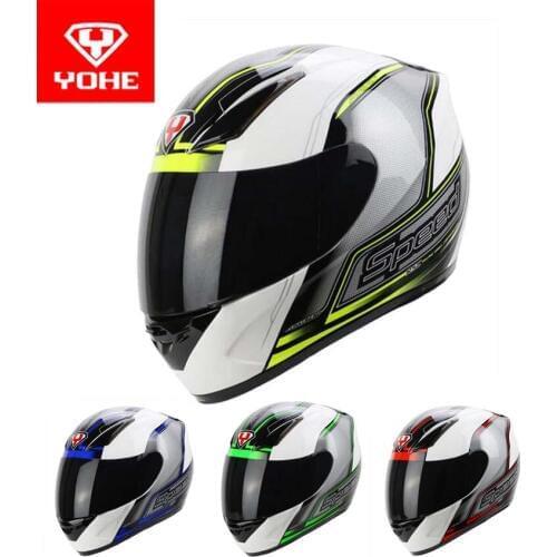 2019 New YOHE full face Motorcycle Helmet High Quality ABS Moto Racing Helmet YH-991 SPEED RSC white red/blue/yellow/green color