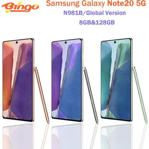 Samsung Galaxy Note20 5G N981B Original Unlocked Global Version 6.7" 8GB&128GB Octa Core NFC 64MP&Dual 12MP Original Cell Phone
