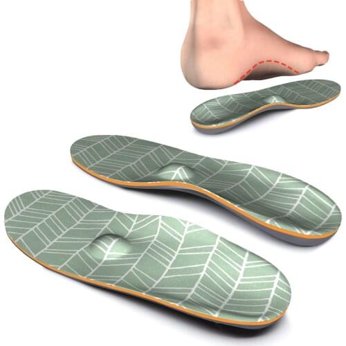 Green Striped EVA Orthotic Comfort Insoles Targeted Cushioning and Arch Support Inserted Insole for Arch,Heel and Ball of Foot