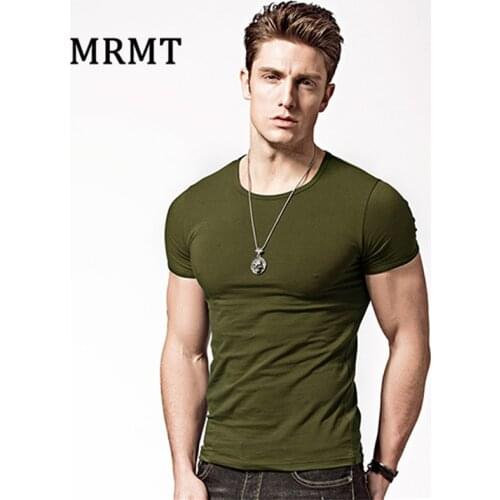 Tight cultivate ones morality t-shirts v-neck collar pure color T-shirt man Render vest male Sapphire v-neck