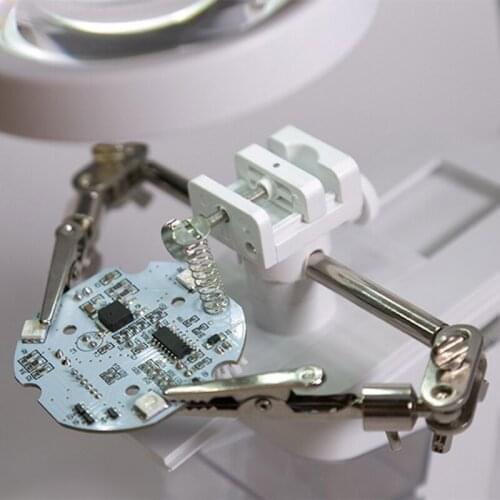 K1KA Helping hands Magnifier Soldering Station 3X 4.5X 25X Helping hand Rework Station LED Alligator Clip Small Items