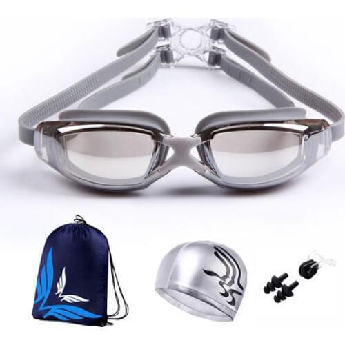 Professional Swimming Goggles Men Women Anti-fog UV Protection Waterproof Silicone Swim Glasses With Cap And Bag Adult Eyewear