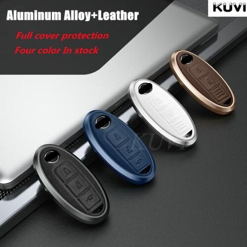 Alloy Leather Car Smart Key Case Cover For Nissan Qashqai X-Trail T32 T31 Juke J10 J11 Kicks Tiida Pathfinder Note for Infiniti
