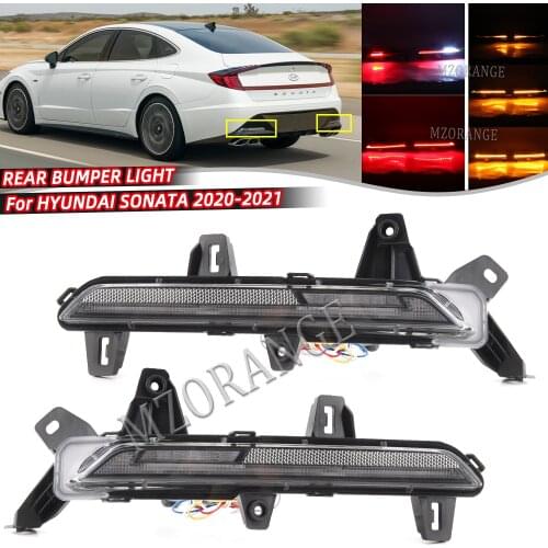MIZIAUTO LED Rear Bumper Reflector Light For Hyundai Sonata 2020 2021 Rear Fog Reversing Turn Signal Driving Braking Stop Lamp