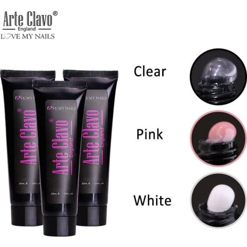 Arte Clavo UV Nail Gel Extension 30ml BuilderGel Jelly Acrylic Nail Finger Poly Pink White Crystal Extend Quick Builder Nail Gel