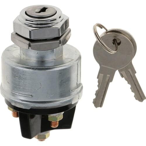 Universal 12V Car Ignition Switch Electrical Replacement 2 Keys 4 Position On/Off/Start/ACC