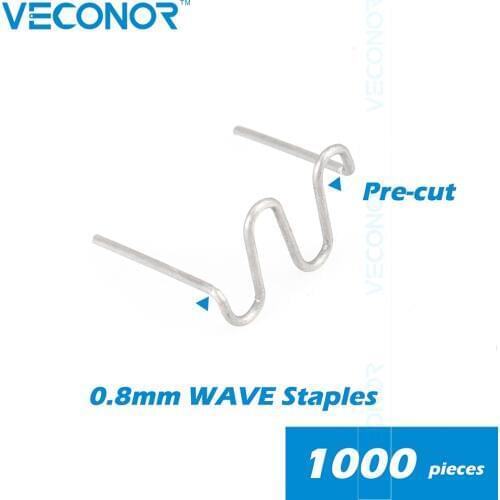 Veconor 1000PCS 0.8mm Wave Staples For Hot Stapler Plastic Welder Bumper Repair Machine