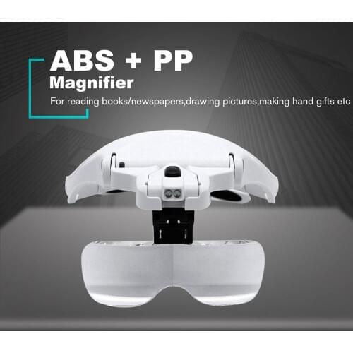 Eyelash Extension 5 Lens Adjustable Headband Magnifying Glass Magnifier w/ LED Light Lamp Magnifying Glasses Hot Sale
