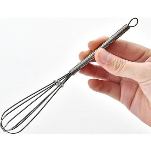 Mini Stainless Steel Whisk Hand Push Egg Beater Wire Cream Whisk for Baking Stirring Baking Gadgets Hand Whisk Mixer