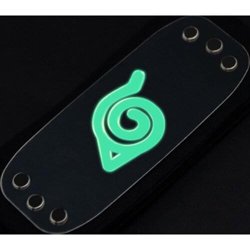 Japanese Anime Ninja Luminous Headband Logo Metal Hairband Forehead Protector Halloween Cosplay Accessories Fluorescent Headwear