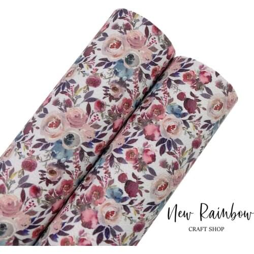 New Rainbow 30x22CM/A4 Sheet New Style Boho Flower Faux leatherette for many craft projects, bows, earrings,book cover