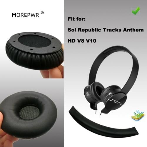 Replacement Ear Pads for Sol Republic Tracks Anthem HD V8 V10 V 8 10 V-8 Headset Parts Leather Earmuff Earphone Sleeve Cover