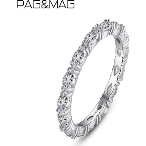 PAG&MAG Cubic Zirconia Finger Rings for Women Stackable Match Joker Wedding Statement Sterling Silver 925 Jewelry anillo 925