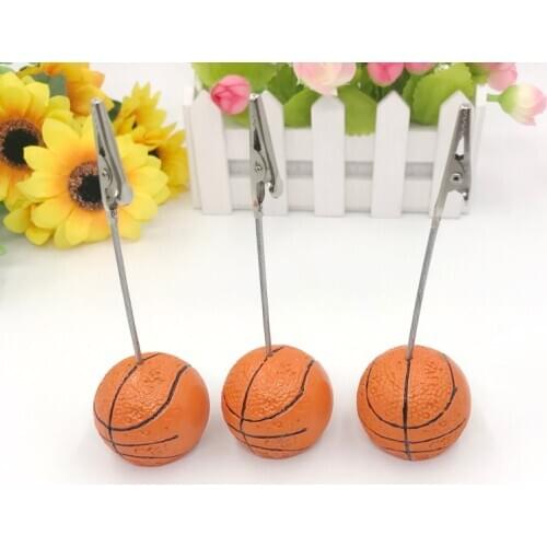 1PCS X Basketball Design Table Number Name Holders Place Card/Photo Holder Memo Clip Sports Themed Party Favors