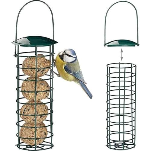 1pc Birds Grease Ball Holder Feeder Park Garden Pet Bird Supplies Iron Bird Feeder Outdoor Mesh Feeding Portable Wild Hanging