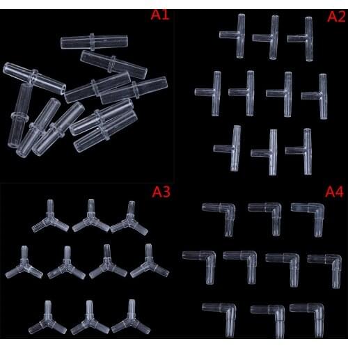 10pcs/lot I L T Y Type Hose Equal Tee Transparent Acrylic Hose Water Pipe Connectors Aquarium Pipe