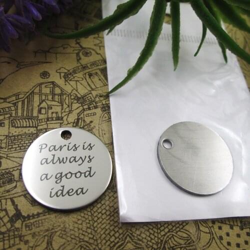 10pcs--"PARIS IS A GOOD IDEA"stainless steel charms 5 styles for choosing DIY Charms for necklace bracelets