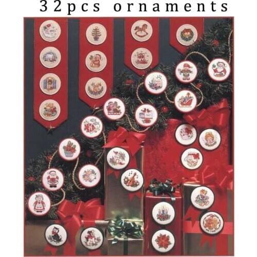 14/22/25ct Counted Cross Stitch Kit Christmas Quickies Ornament Jingle Bell Music Santa Candle Flower Tree Ornaments Dim 00217