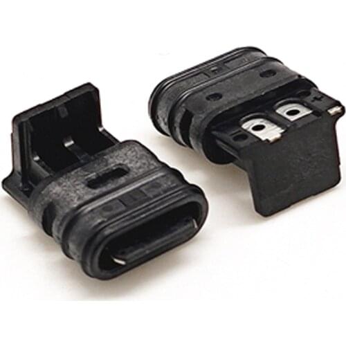 2/5pc IPX7 Type-C 4 pin 30V2.5A Micro USBConnectors Female Port Jack Waterproof socket welding wire Tail Plug Electric Terminals